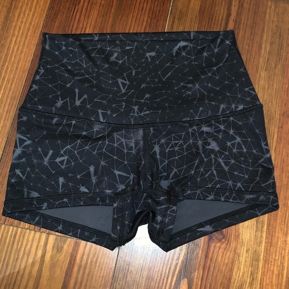 lululemon athletica Black Geo-Pattern High-Rise Bike Shorts